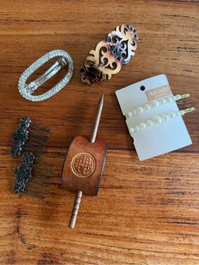 Curated  Mixed Women’s Hair Accessories Vintage, Leather, NWOT, rhinestone